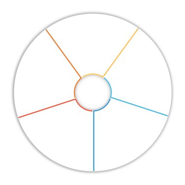 Şablon Infographic pasta grafiği diyagram 5 seçenekleri