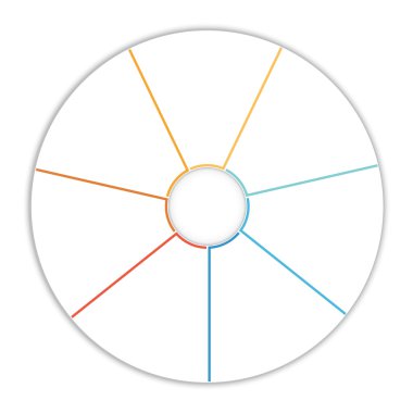 Şablon Infographic pasta grafiği çiziminde 7 seçenekleri