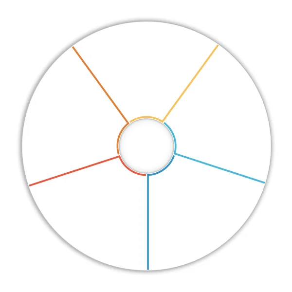 Sjabloon infographic cirkeldiagram diagram 5 opties — Stockfoto