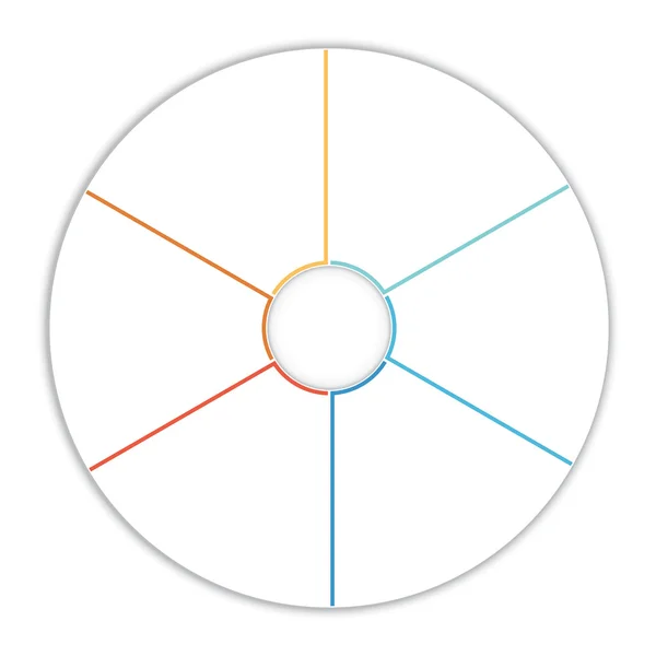 6 opcje diagramu infografikę szablon wykresu kołowego — Zdjęcie stockowe