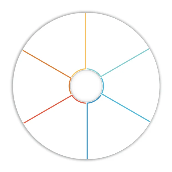 Sjabloon infographic cirkeldiagram diagram 6 opties — Stockfoto