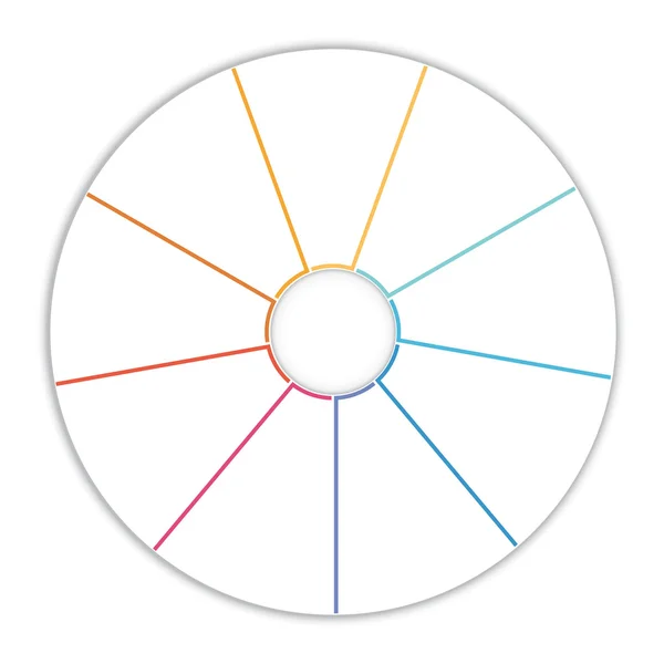 9 opcje diagramu infografikę szablon wykresu kołowego — Zdjęcie stockowe