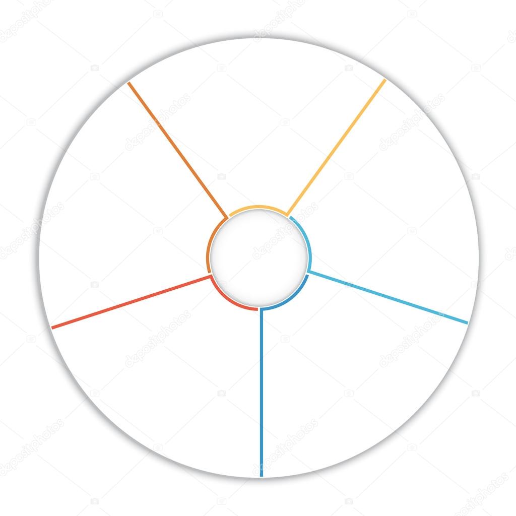 5 Piece Pie Chart Template