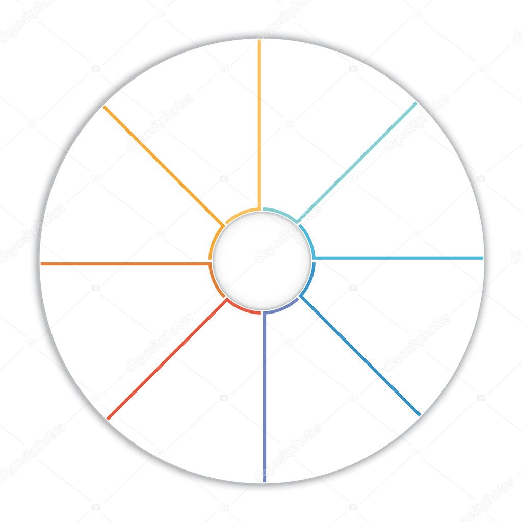 8 Piece Pie Chart Template