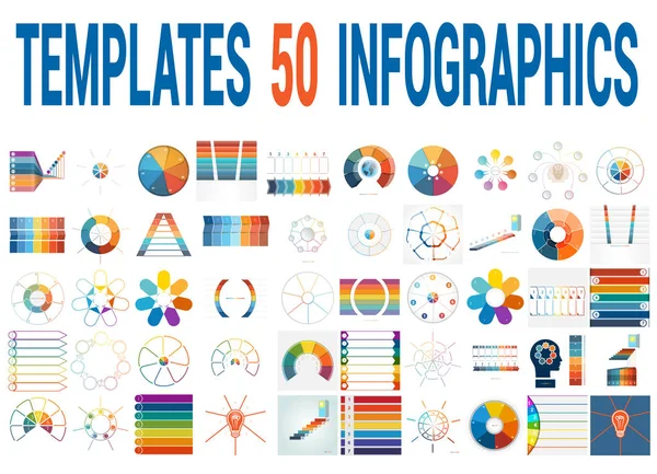 50 διάνυσμα πρότυπα για Infographics για επτά θέσεις. — Διανυσματικό Αρχείο