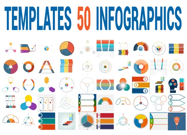 3 つのポジションのインフォ グラフィックのための 50 のベクトル テンプレート. — ストックベクタ