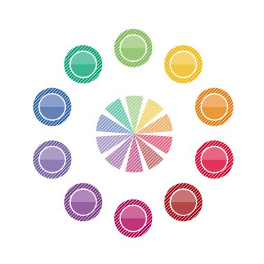 Infographic 9 pozisyonlar daireler