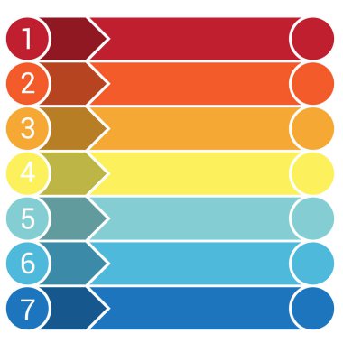 Şablon Infographic 7 yatay şeritler
