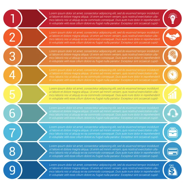 Streifen-Infografik 9 — Stockvektor