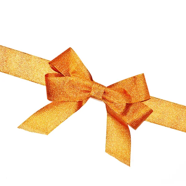 Золотой сверкающий праздничный лук с лентой — стоковое фото