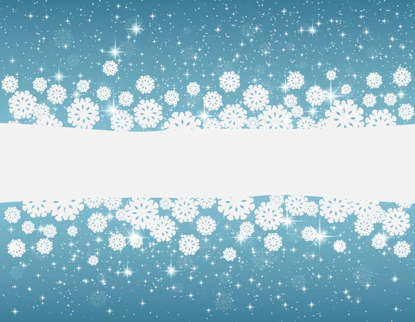 Modèle pour le projet de Noël d'hiver, fond bleu — Image vectorielle