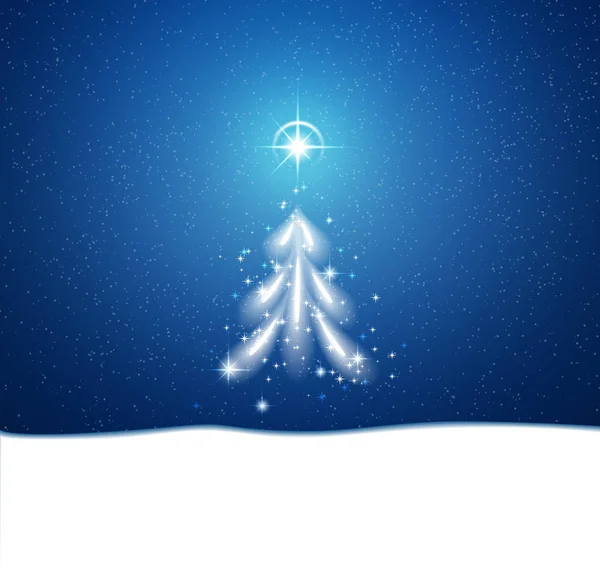 Fond bleu d'hiver avec blizzard et étoiles — Image vectorielle