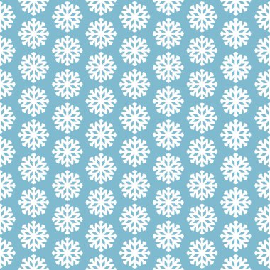 Mavi zemin üzerinde kar taneleri olan kusursuz desen