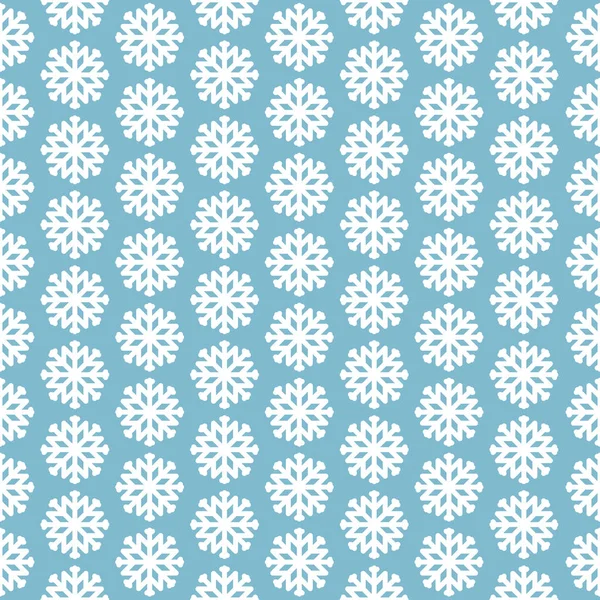 Modèle sans couture avec flocons de neige sur fond bleu — Image vectorielle