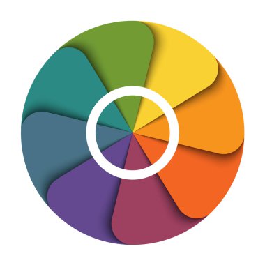 Şablon infographics sekiz pozisyon 