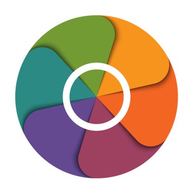 Şablon infographics altı pozisyon