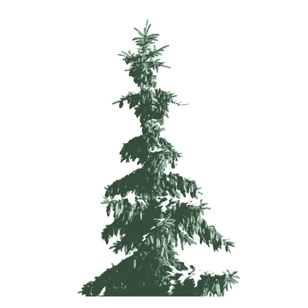 Silueta de árbol de piel verde aislada sobre fondo blanco — Vector de stock