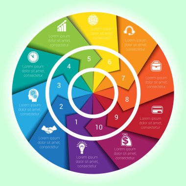 Infographic on pozisyon için şablon çevrimsel diagramme