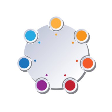 Şablon daire Infographic 7 pozisyonlar için