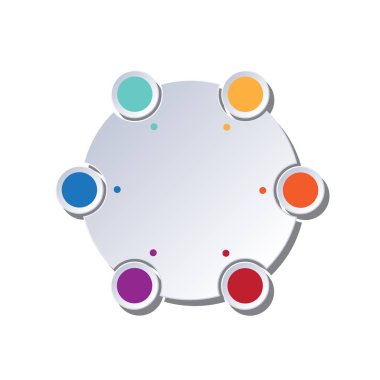 Şablon daire Infographic 6 pozisyonları için