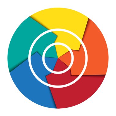 Infographic 5 pozisyon için şablon çevrimsel diagramme