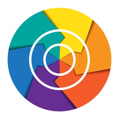 Infographic 6 pozisyon için şablon çevrimsel diagramme