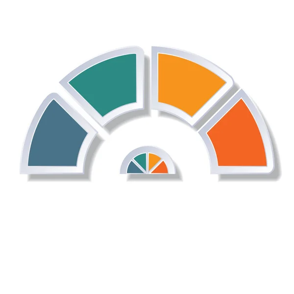 Diagrama semicírculo con 4 elementos multicolores —  Fotos de Stock