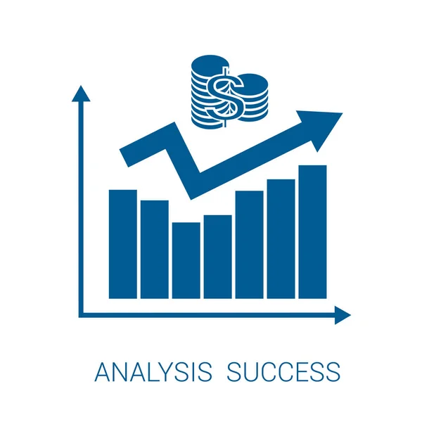 Иконографический анализ успеха голубой — стоковый вектор