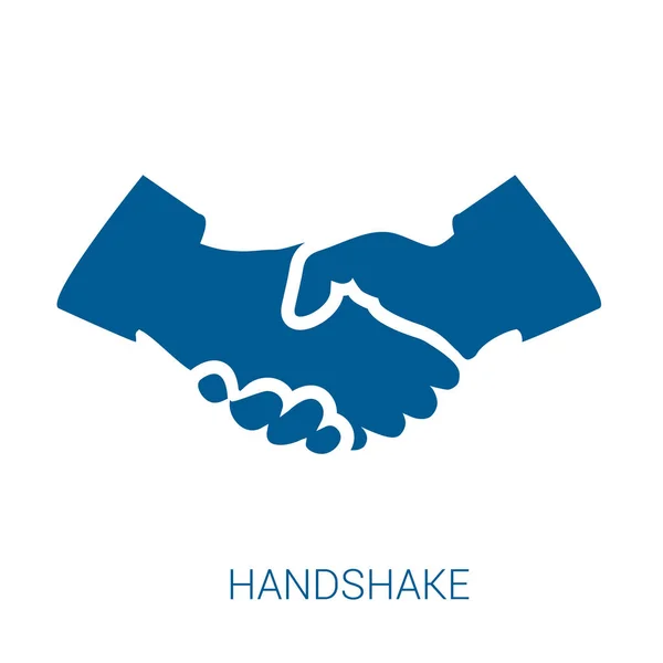 Handshake vetor azul ícone plana —  Vetores de Stock