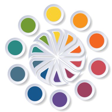 10 pozisyonları şablon infographics pasta grafiği veya alan grafik