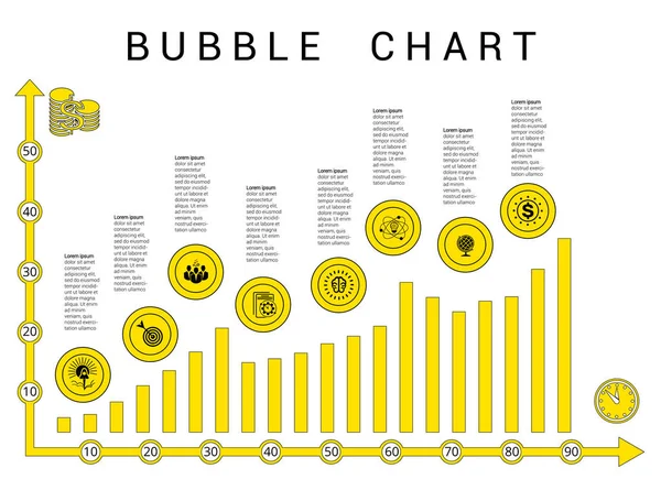 वेक्टर टेम्पलेट बुलबुला चार्ट . — स्टॉक वेक्टर