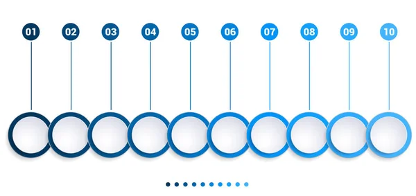 Μονόχρωμη μπλε φυσαλίδες γράφημα 10 βήματα — Φωτογραφία Αρχείου