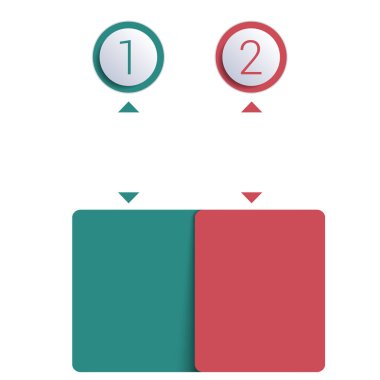 2 pozisyonlar için numaralı renkli düğmeler