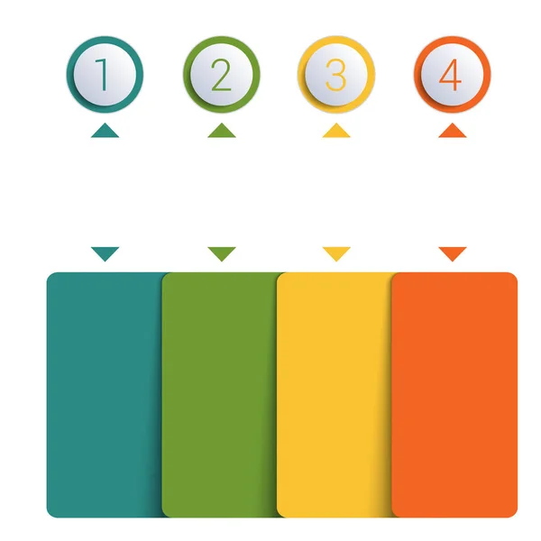 Kleurrijke knoppen genummerd voor 4 posities — Stockfoto