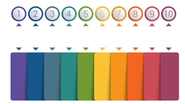 Botones coloridos numerados para 10 posiciones — Foto de Stock
