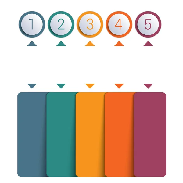 Kleurrijke knoppen genummerd voor 5 posities — Stockfoto
