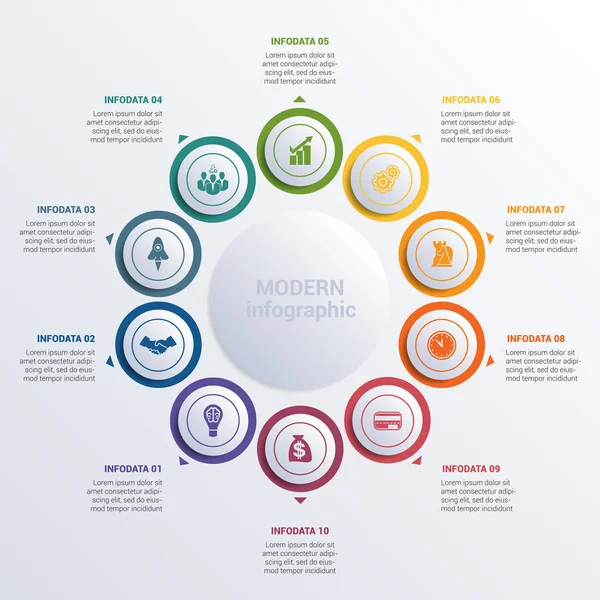 Vektör çizim Modern Infographic diyagramı iş adımları
