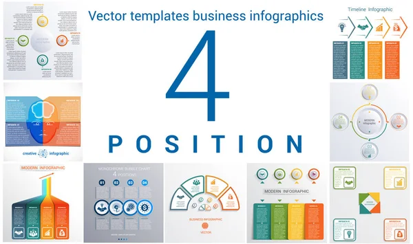 Mallar affärer infographics 4 positioner — Stock vektor