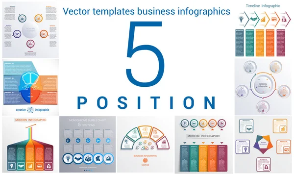Mallar affärer infographics 5 positioner — Stock vektor