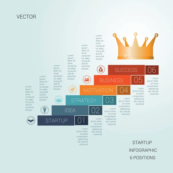 Vektor-Vorlage Starterfolg für sechs Positionen — Stockvektor