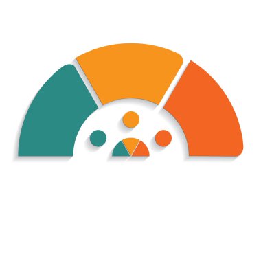 grafik yarım daire infographics 3 pozisyonlar için