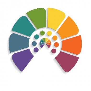 grafik yarım daire infographics sekiz pozisyonlar için