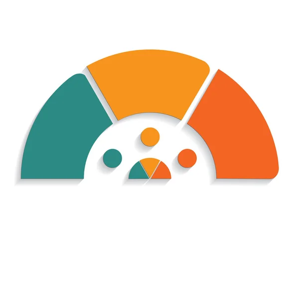 Semicírculo gráfico para infográficos 3 posições — Fotografia de Stock