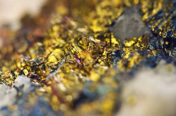Fondo Abstracto Dorado Mineral Natural Macro — Foto de Stock