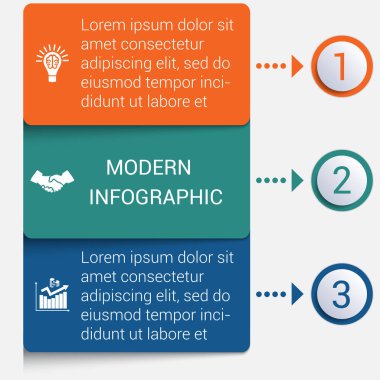 Modern infographics 3 seçenekleri afiş şeritler