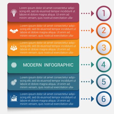 Modern infographics 6 seçenekleri afiş şeritler
