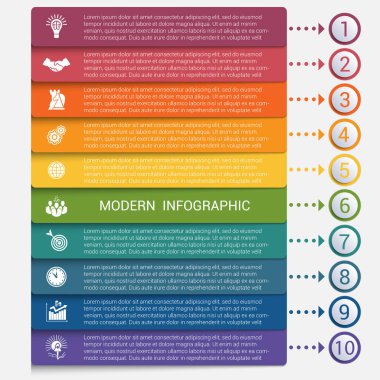 Modern infographics 10 seçenekleri afiş şeritler
