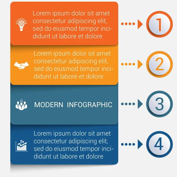 Moderne stroken infographics 4 opties banner — Stockvector