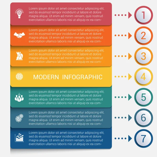 Modern infographics 7 seçenekleri afiş şeritler