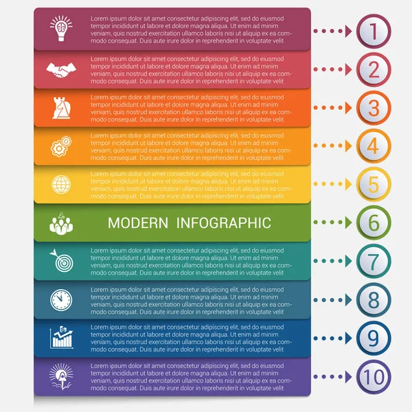 Modern infographics 10 seçenekleri afiş şeritler